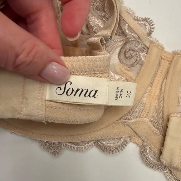 Some Lace Embroidery Underwire Bra size 36C nude - Picture 3 of 4